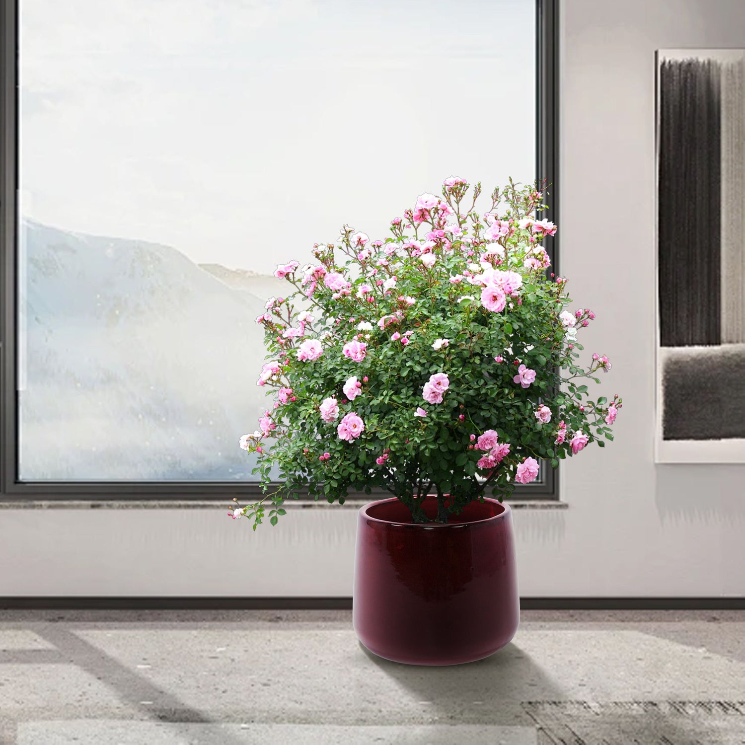 4 Pieces Planter Pot, Indoor Outdoor Flowerpot For Patio, Garden, Or Windowsills - Bean Paste Red