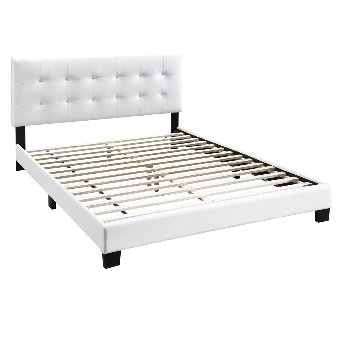 Contemporary Style Bed, Rectangle Headboard