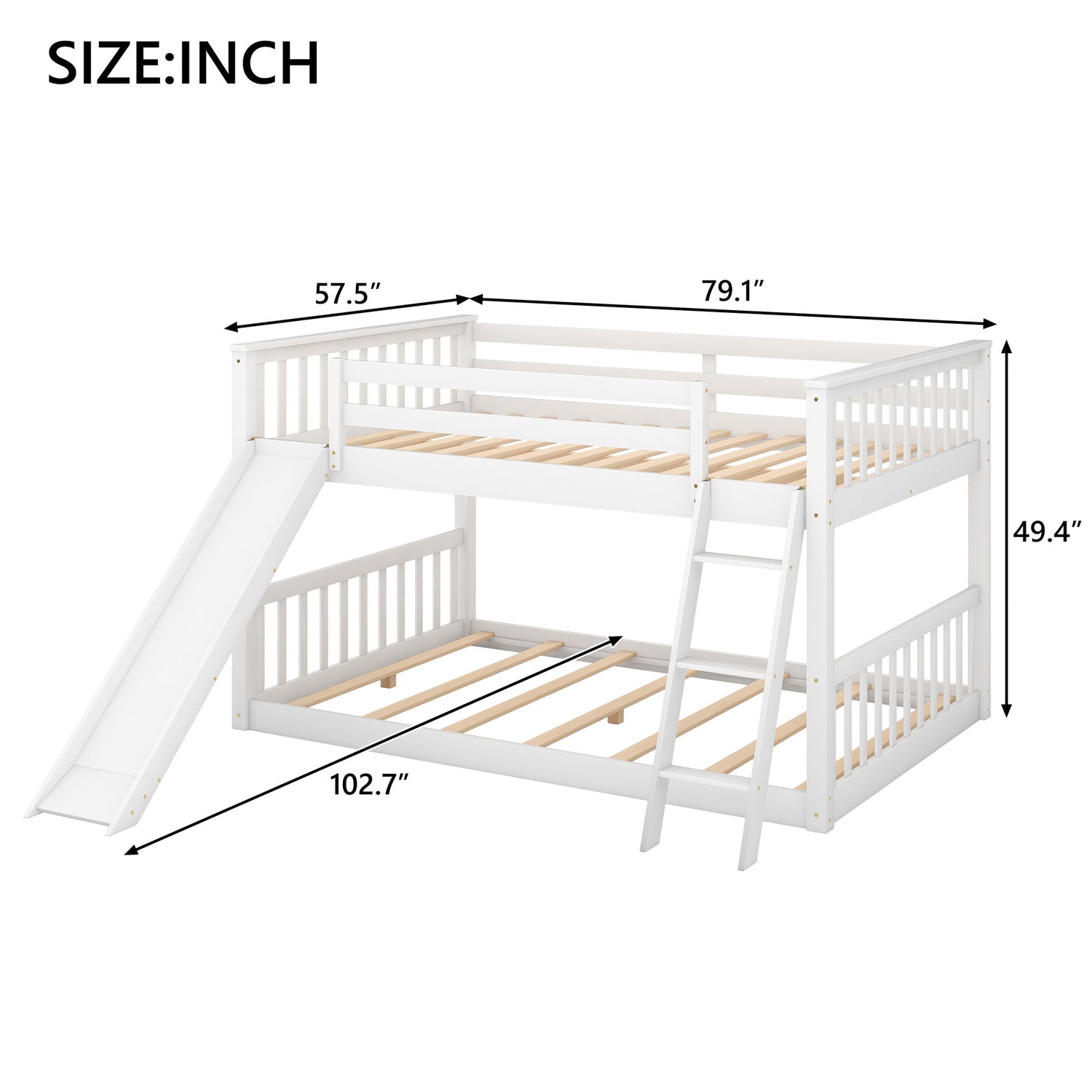 Bunk Bed &amp; Convertible Slide And Ladder