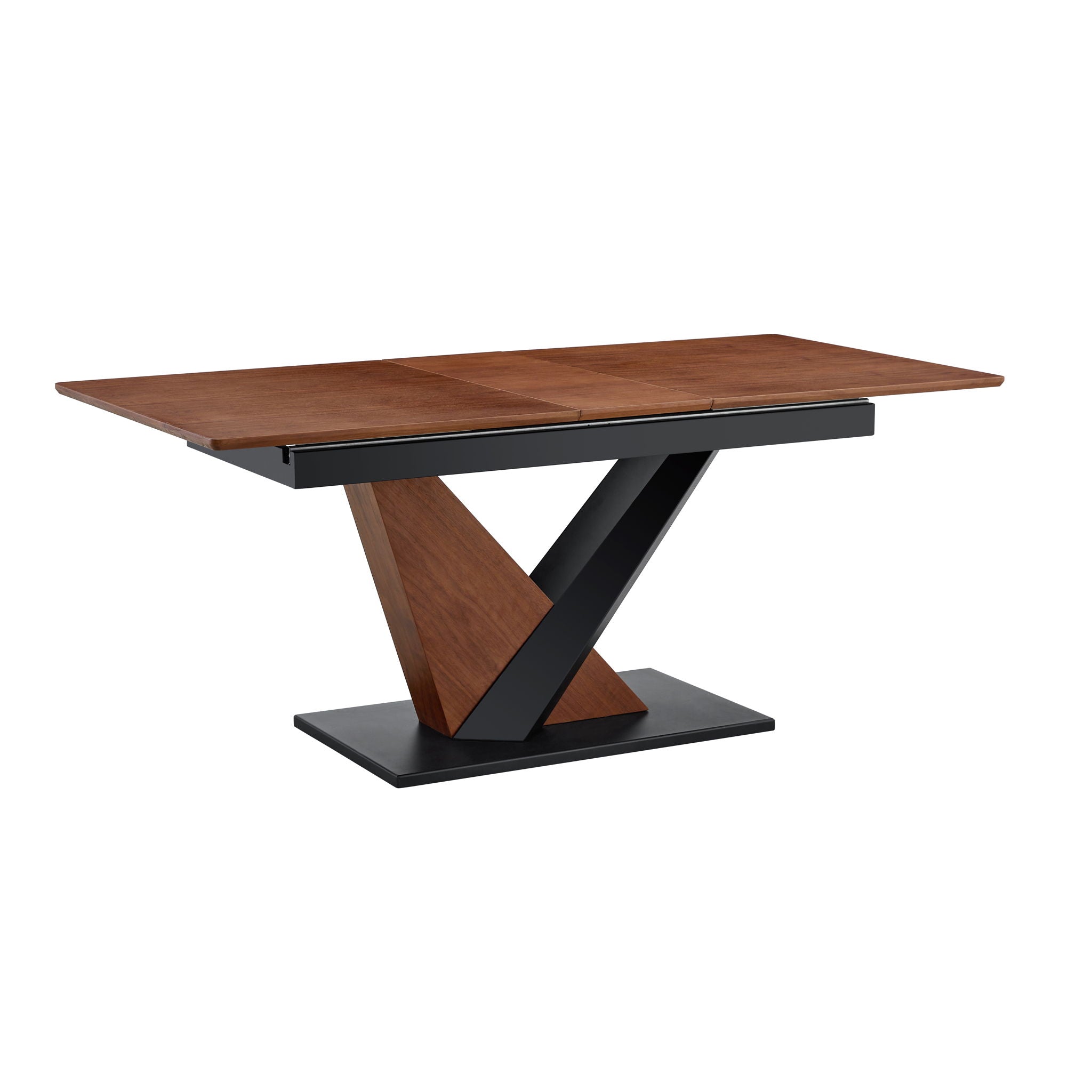 Dining Table, Scratch Resistant, Cross Geometric Legs For Kitchen &amp; Dining Room - Dark Walnut