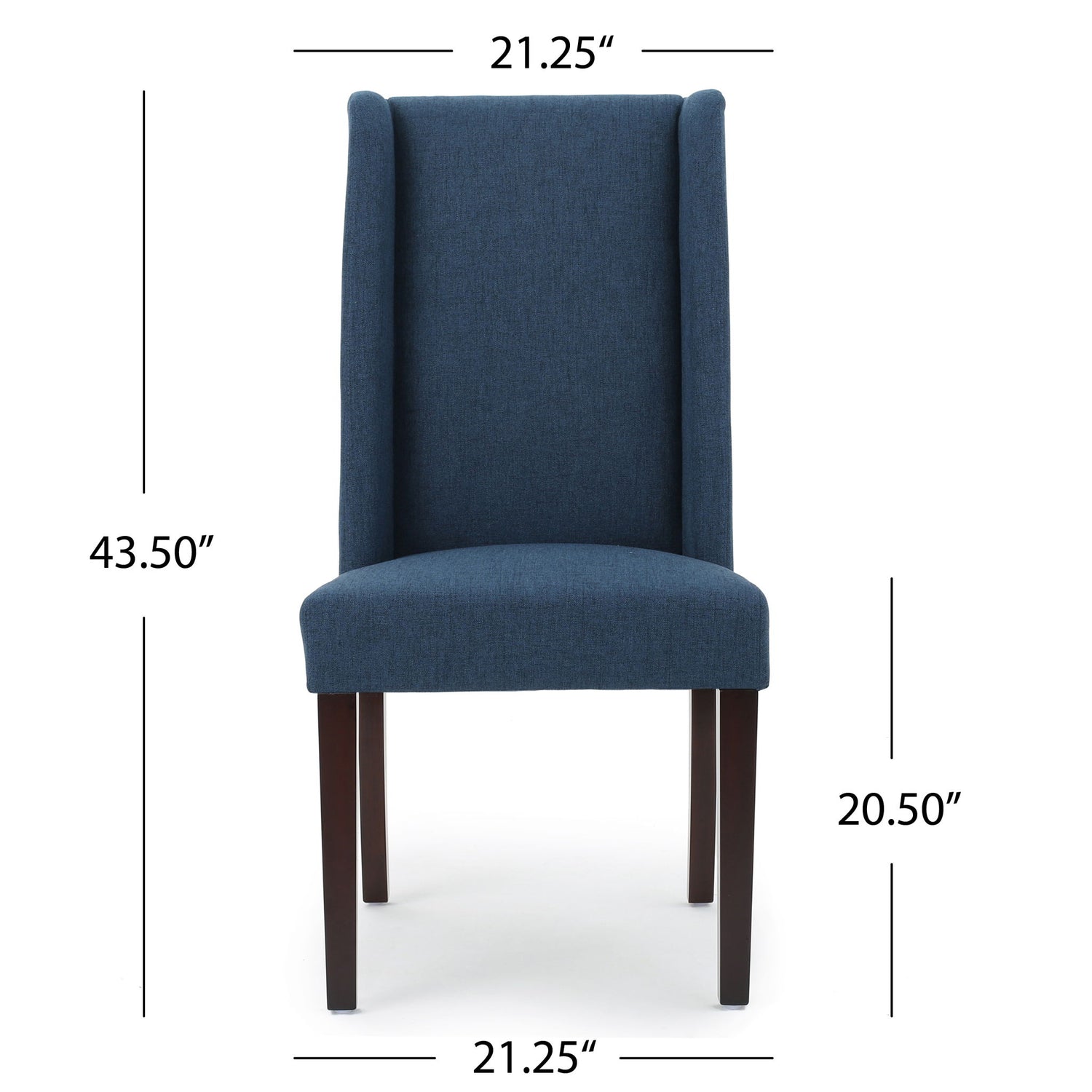 High Back Dining Chair With Wingback Design (Set of 2)