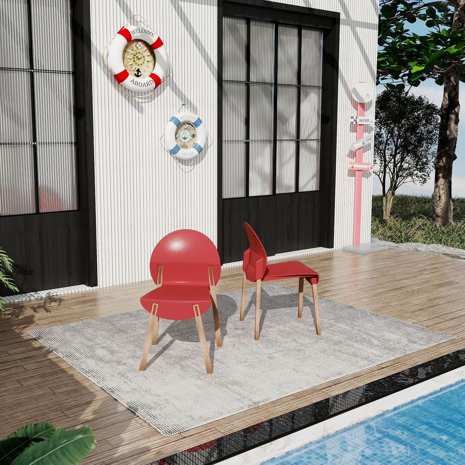 4 Piece Set Of Single Chairs With A Design Combining Modern And Traditional Elements