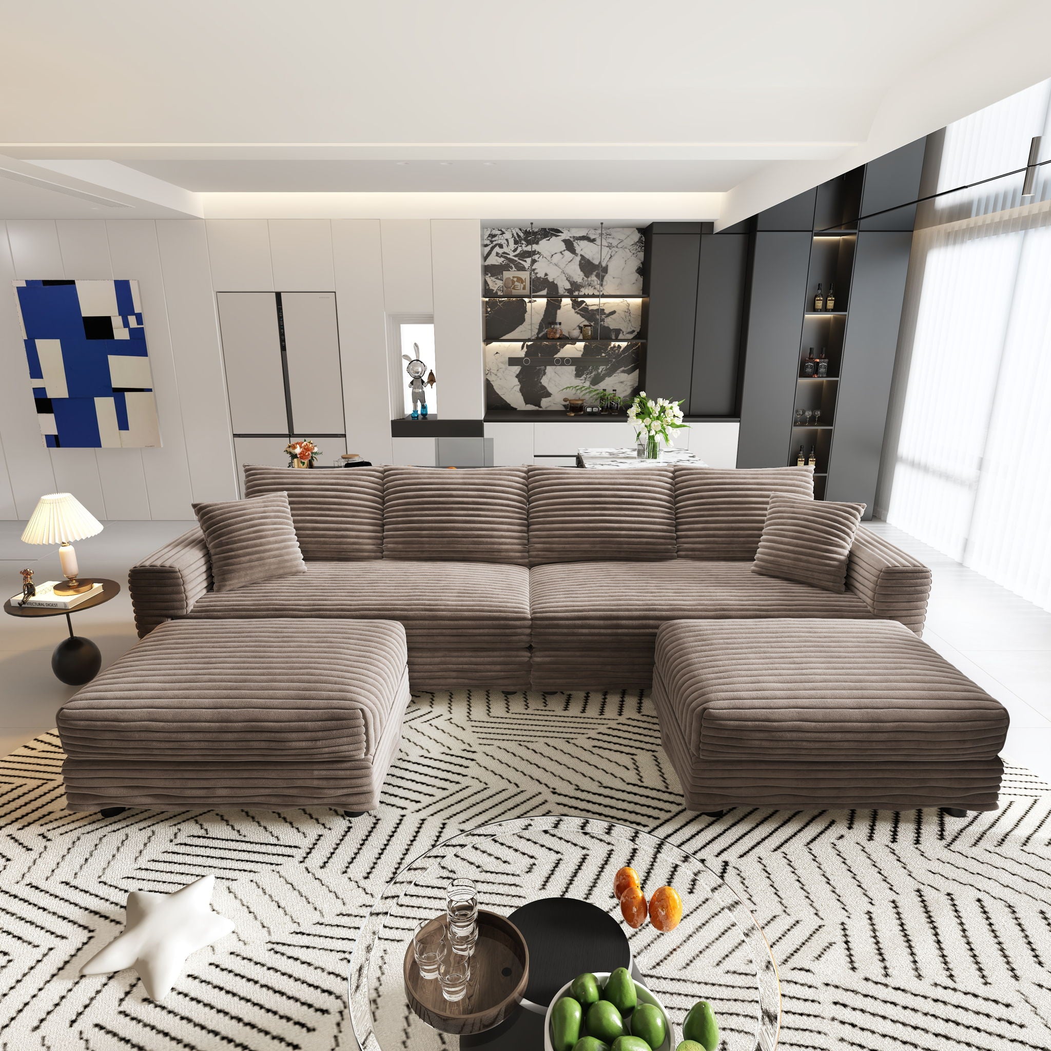 Modern Comfy Upholstered Sofa Cloud Couch &amp; Deep Seat Couches