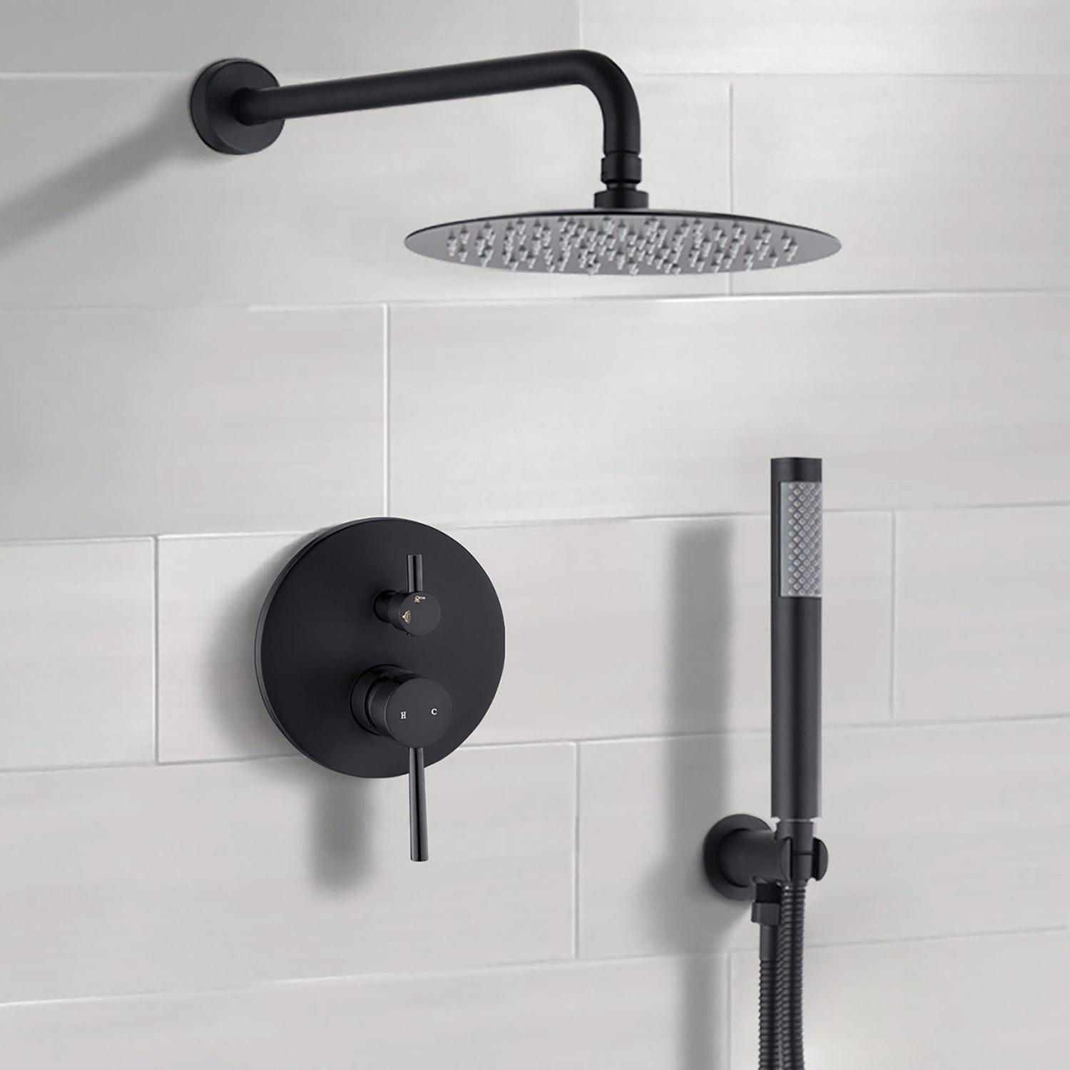 Elegant 10&quot; Round Rain Shower Head And Handheld Set With Adjustable Tilt And Dual Modes