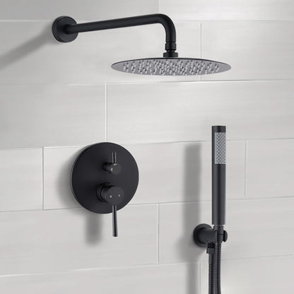 Elegant 10&quot; Round Rain Shower Head And Handheld Set With Adjustable Tilt And Dual Modes