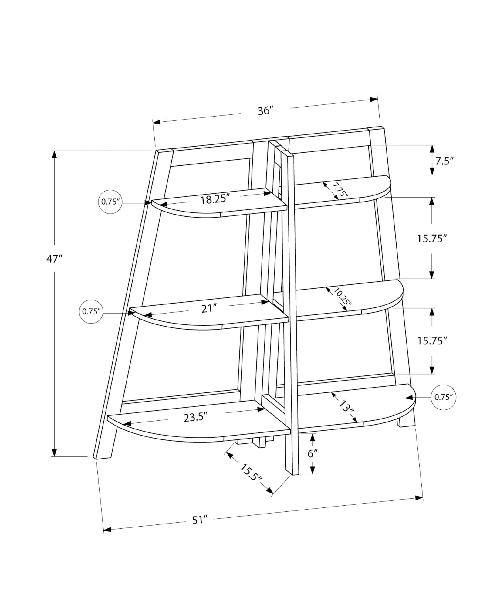 Bookshelf, Bookcase, Etagere, 3 Tier, For Office, Contemporary &amp; Modern