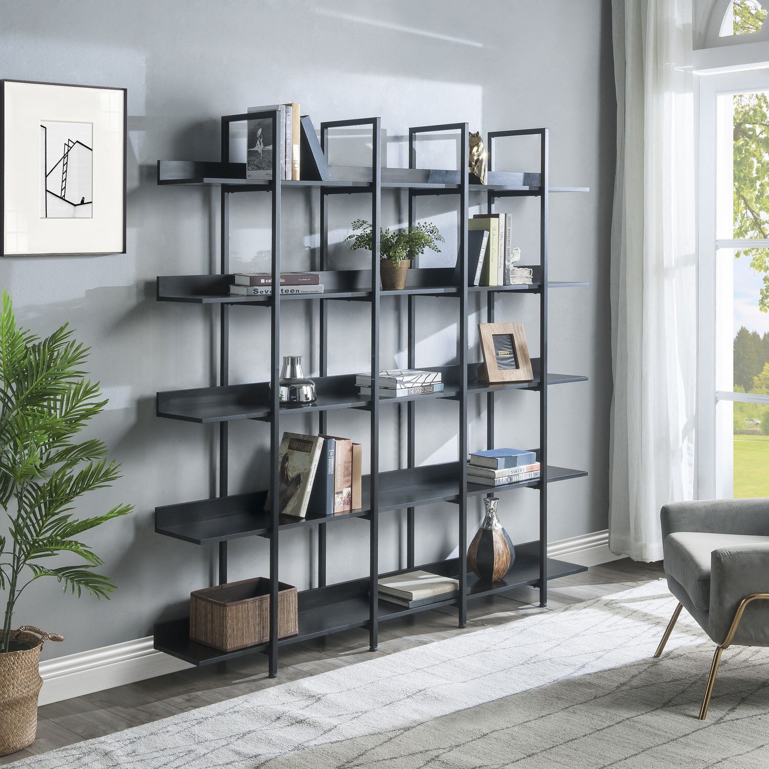 Vintage Industrial 5 Tier Bookcase