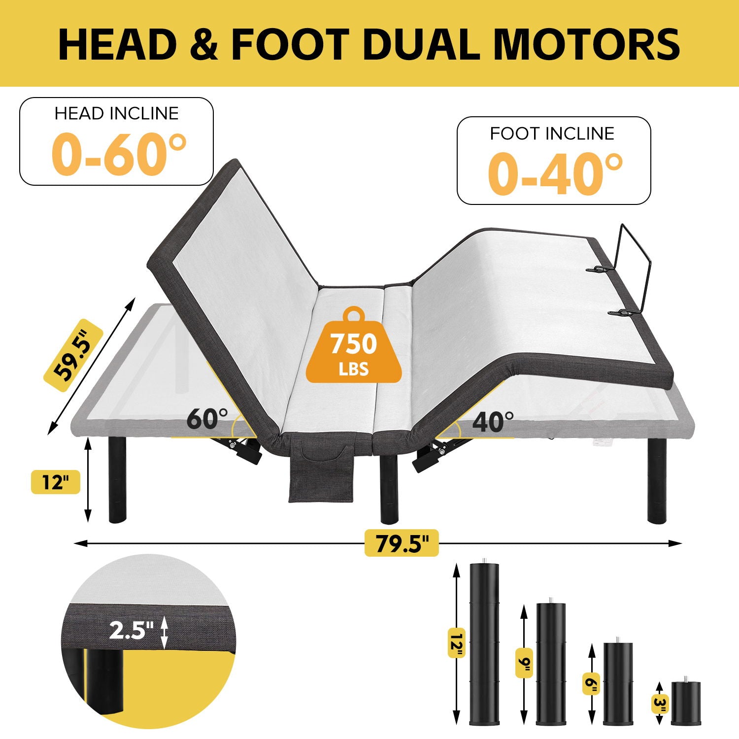 Ergonomic Adjustable Bed &amp; Zero Gravity Base