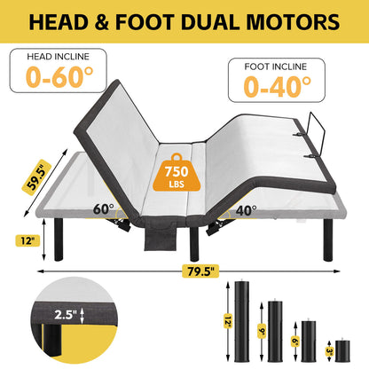 Ergonomic Adjustable Bed &amp; Zero Gravity Base