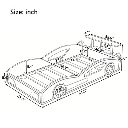 Race Car Platform Bed &amp; Wheels