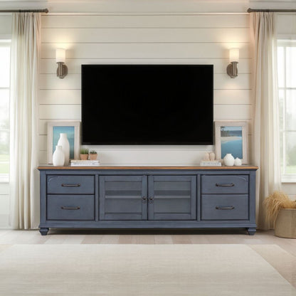 Americana - 84 In TV Stand For TVs Up To 90&quot; - Blue