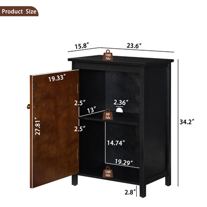 Floor Cabinet With Doors &amp; Adjustable Shelf, Storage Cabinet For Entryway