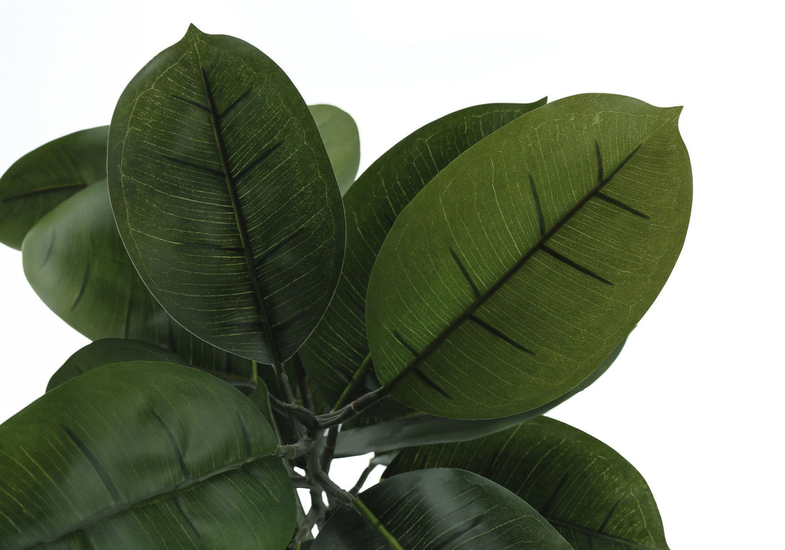 52&quot; Tall, Artificial Plant, Rubber Tree, Indoor, Faux, Fake, Floor, Greenery, Potted, Real Touch, Decorative - Green / Black