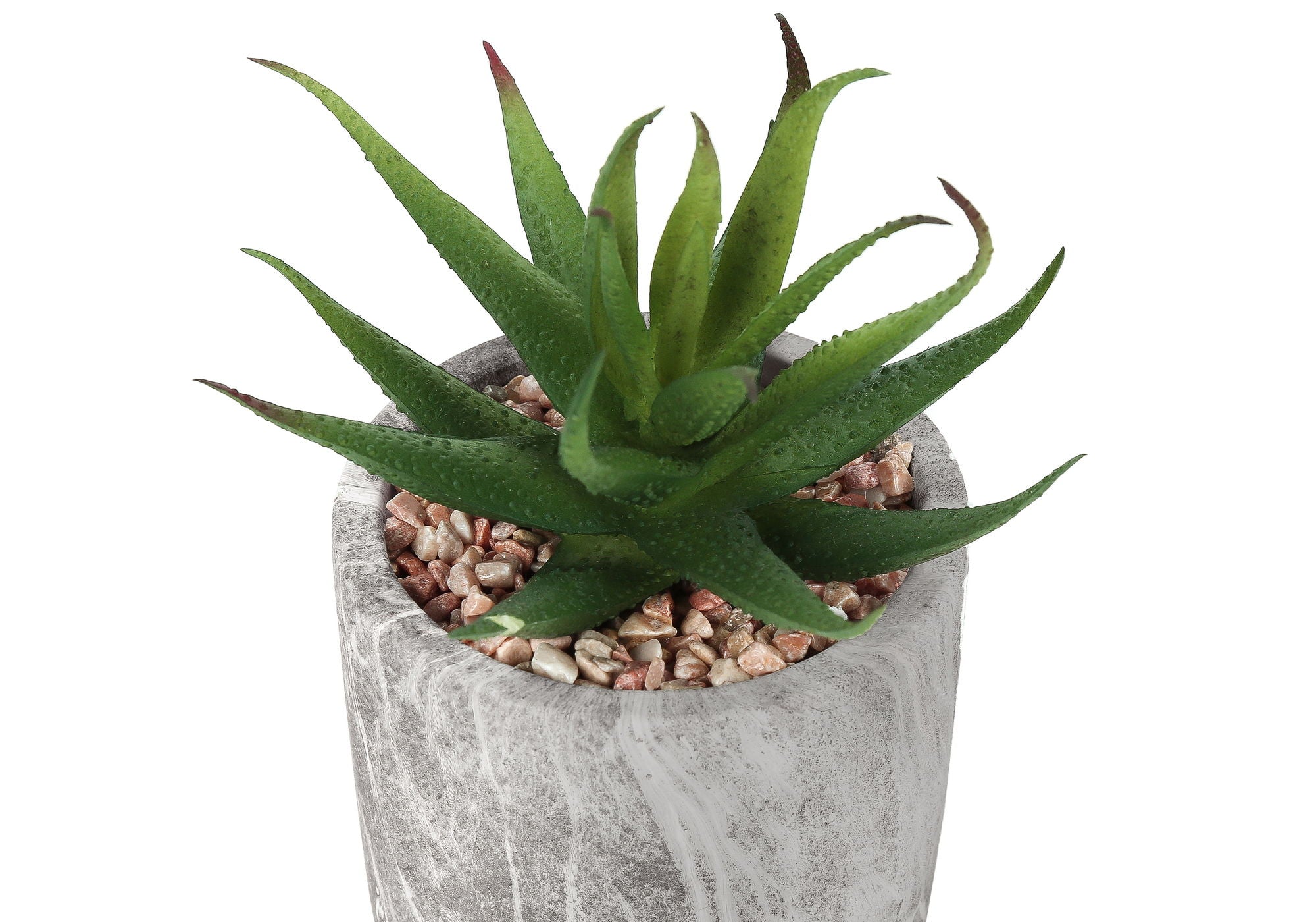 6&quot; Tall, Artificial Plant, Succulent, Indoor, Faux, Fake, Table, Greenery, Potted, Decorative (Set of 2) - Green / Gray