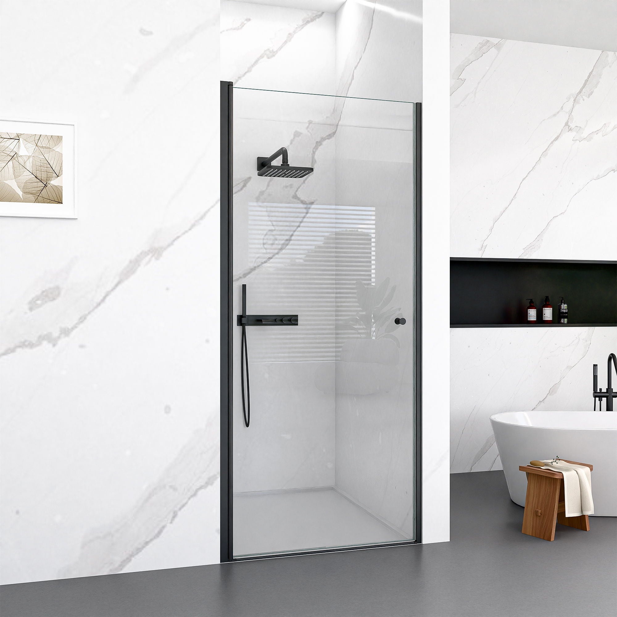 Semi Frameless Circular Pivot Shower Door With 1 / 4&quot; Sgcc Tempered Glass