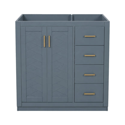 Retro Style Bathroom Vanity, 3 Drawers &amp; Soft Closing Doors