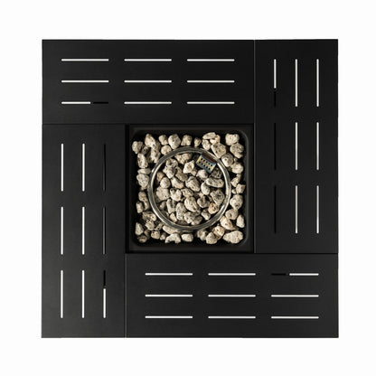 34&quot; Propane Gas Fire Pit Table, 50000 Btu Rectangular Steel Fire Pit For Outside Patio Deck Garden Courtyard - Black