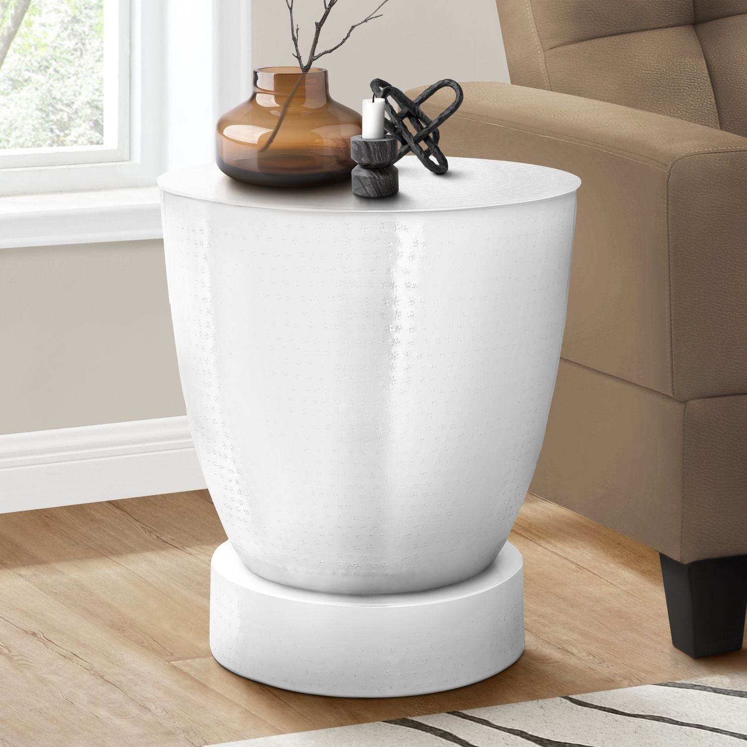 Drum Accent Side Table, Contemporary &amp; Modern Design