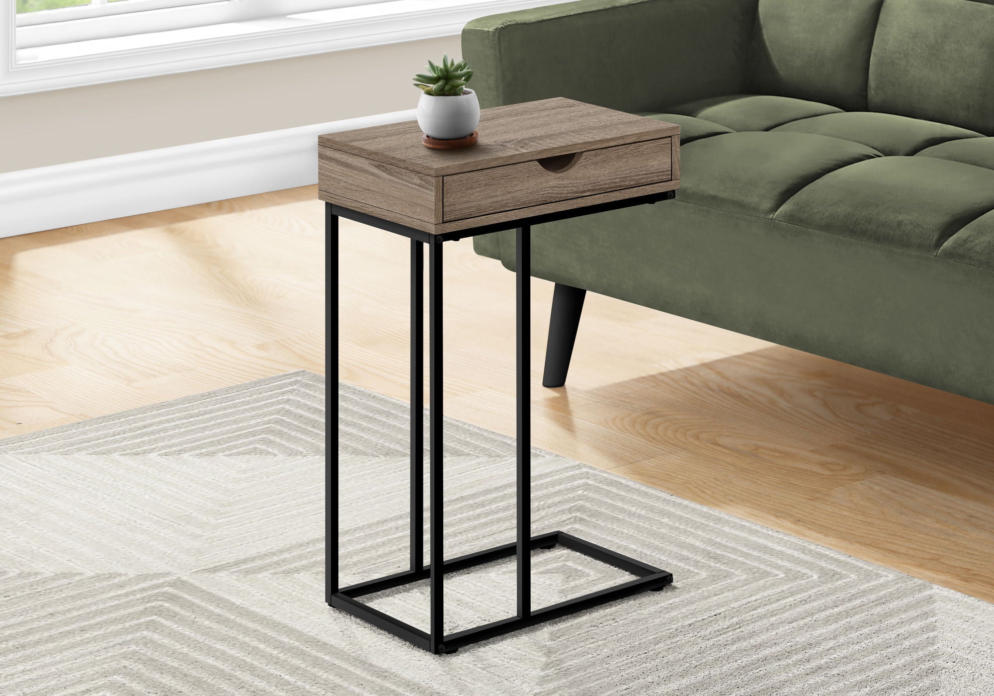 Accent Table, C - Shaped Contemporary &amp; Modern Versatile Design