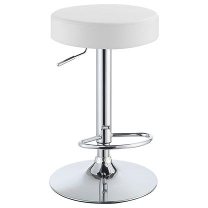Ramses - Adjustable Backless Bar Stool With Adjustable Height Base - White