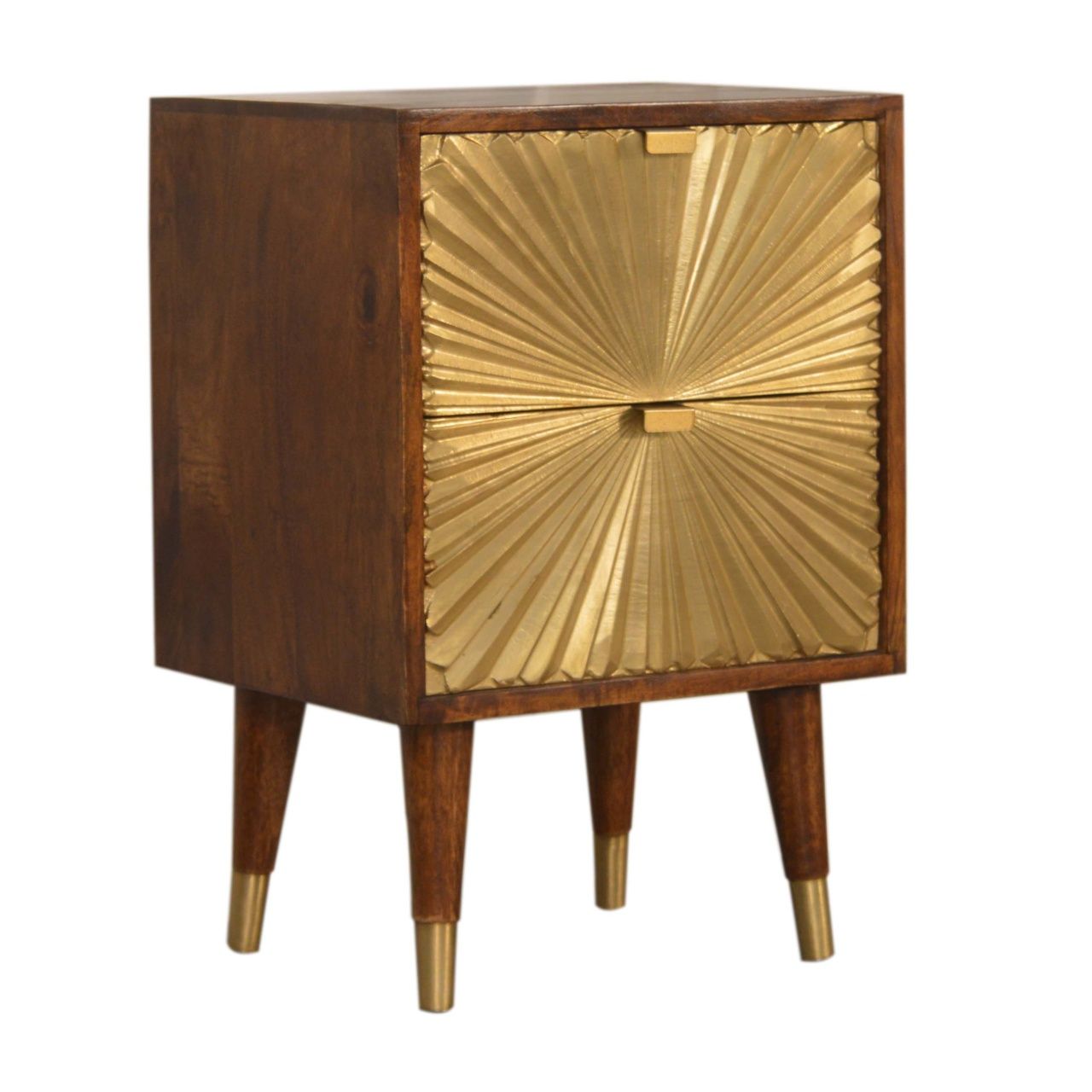 Manila - Nightstand - Brown / Gold