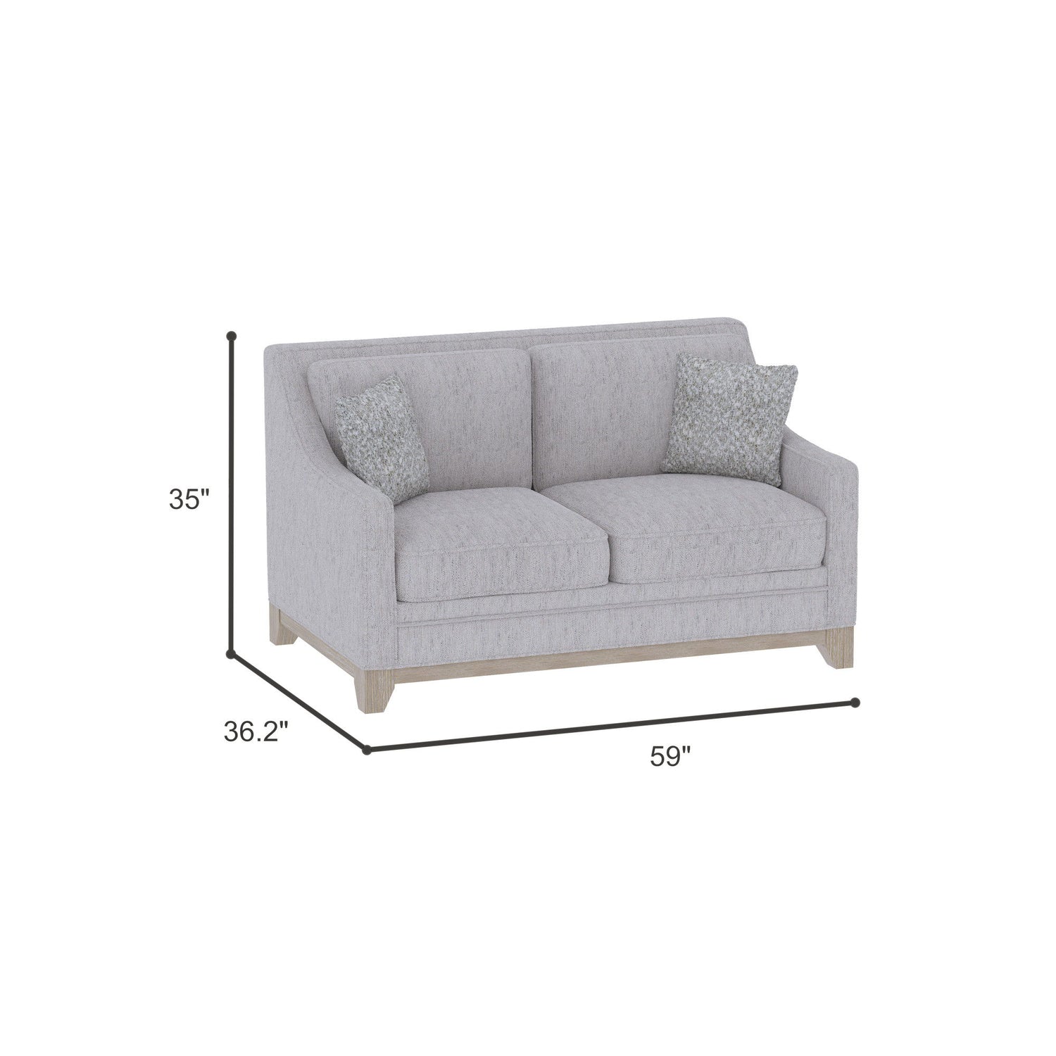 Loveseat With Casual Accent - Gray