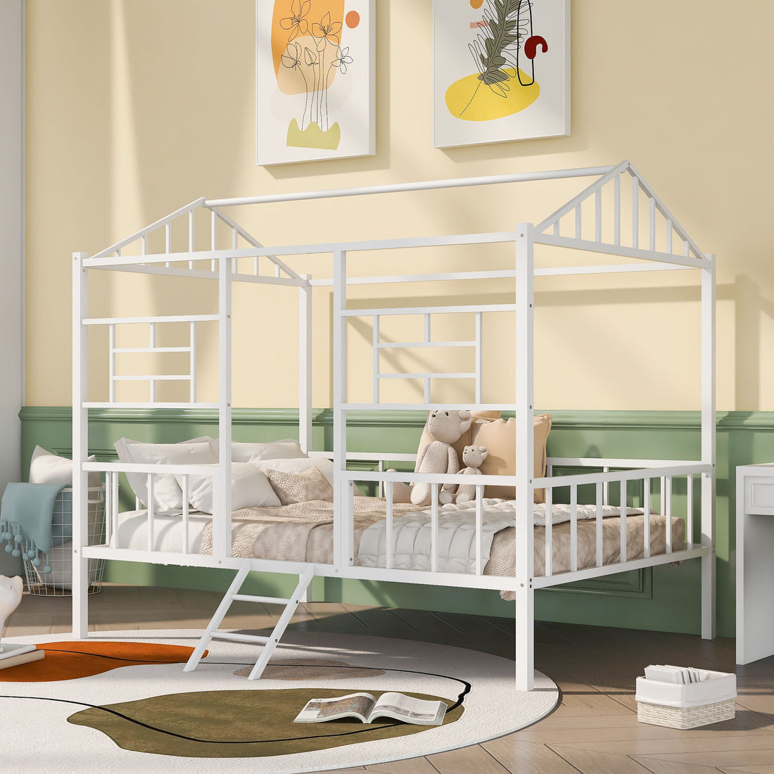 House Bed Frame With Slatted Support, No Box Spring Needed