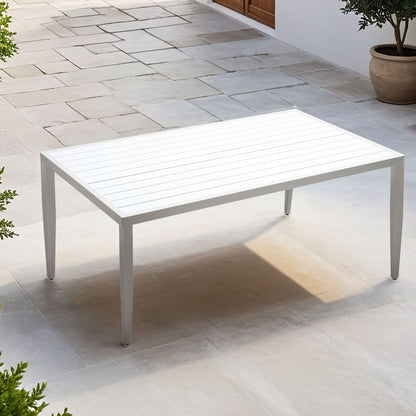 Outdoor Patio Dining Table With Tapered Feet &amp; Umbrella Hole