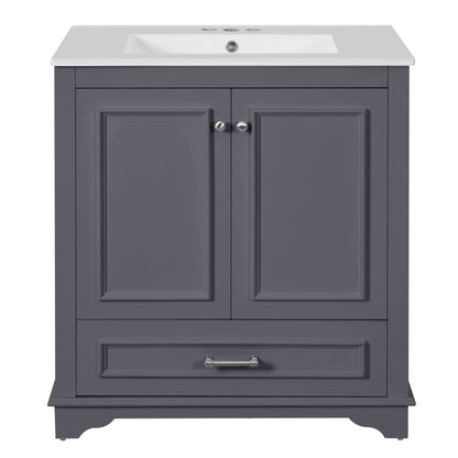 Bathroom Vanity With Sink, Cabinet &amp; 2 Soft Closing Doors &amp; Adjustable Shelf