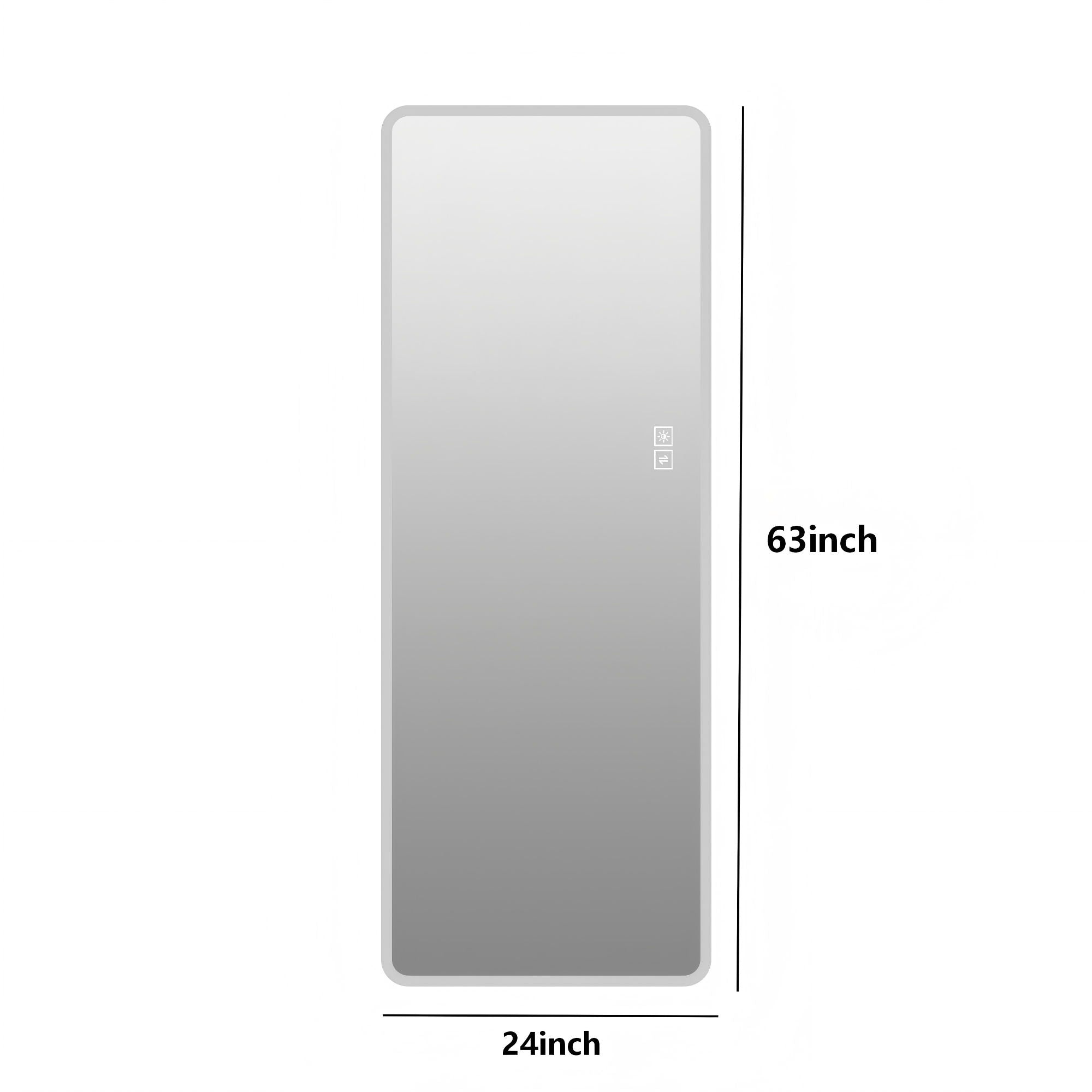 LED Full Length Mirror With Lights, Wall Mounted Full Body Mirror, Dimmable 3 Color Lighting, Anti Fog, Shatter Proof, Memory Function - Clear