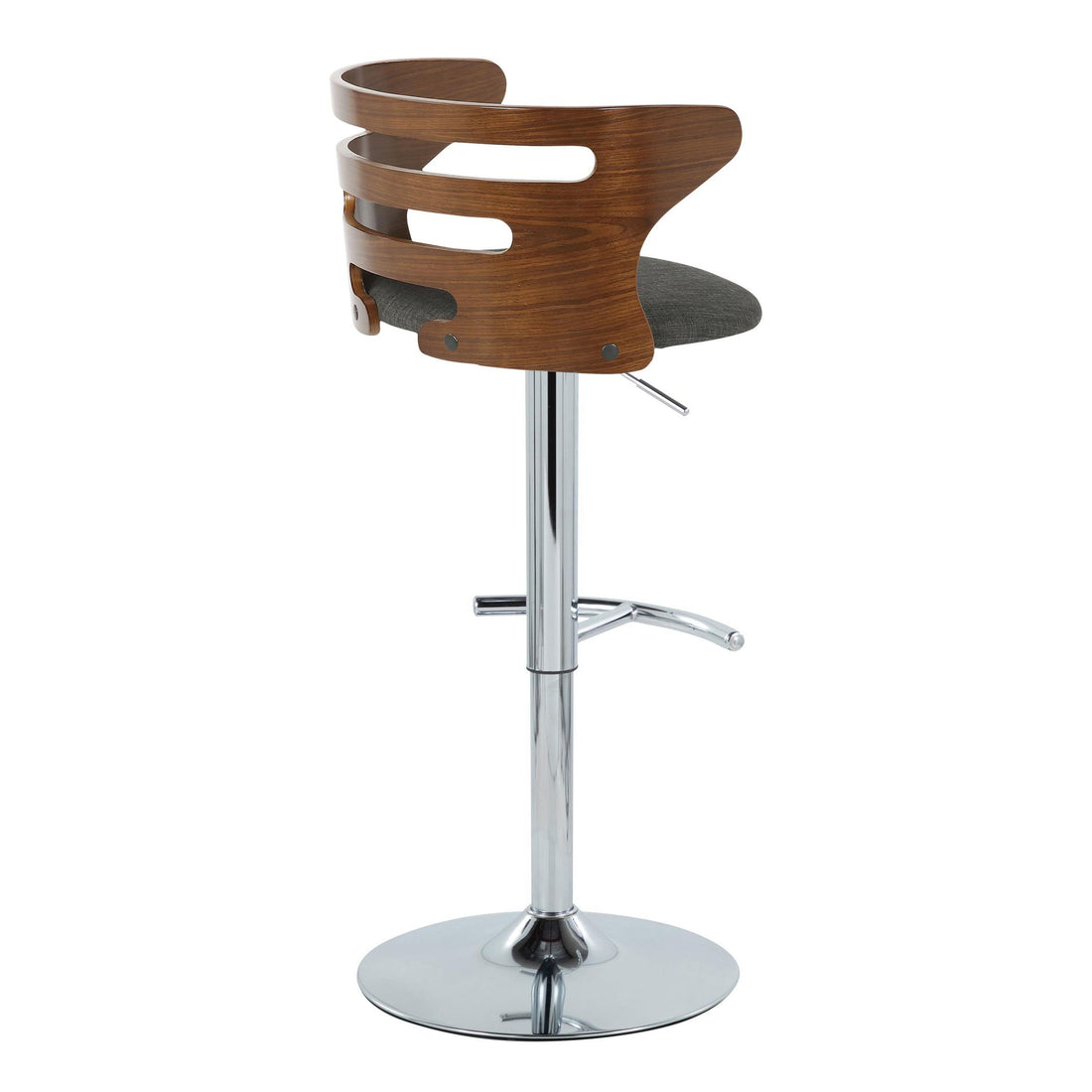 Cosi - Mid Century Modern Adjustable Barstool With Swivel &amp; Rounded T Footrest (Set of 2)