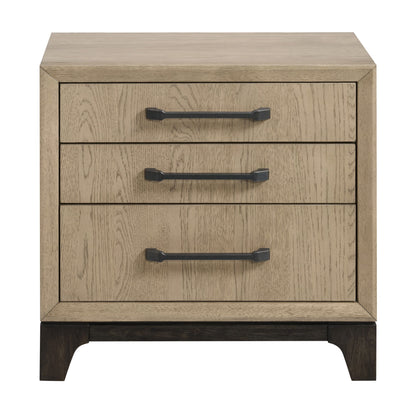 3 Drawer Nightstand With USB Charging Port - Brown