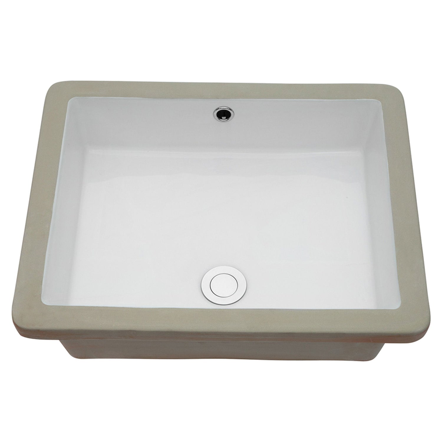 Modern Rectangular Undermount Bathroom Sink With Overflow Ceramic