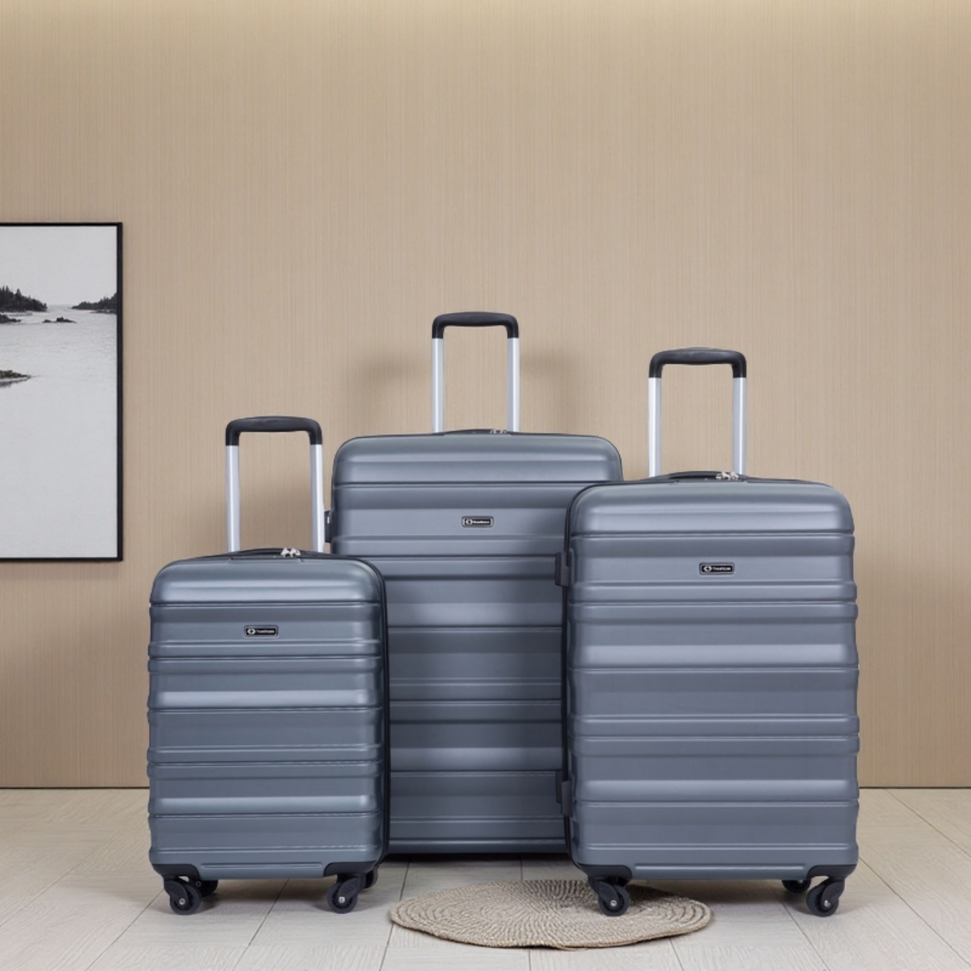 Expandable 3 Piece Luggage Sets Lightweight &amp; Durable Suitcase, Spinner Wheels, Tsa Lock