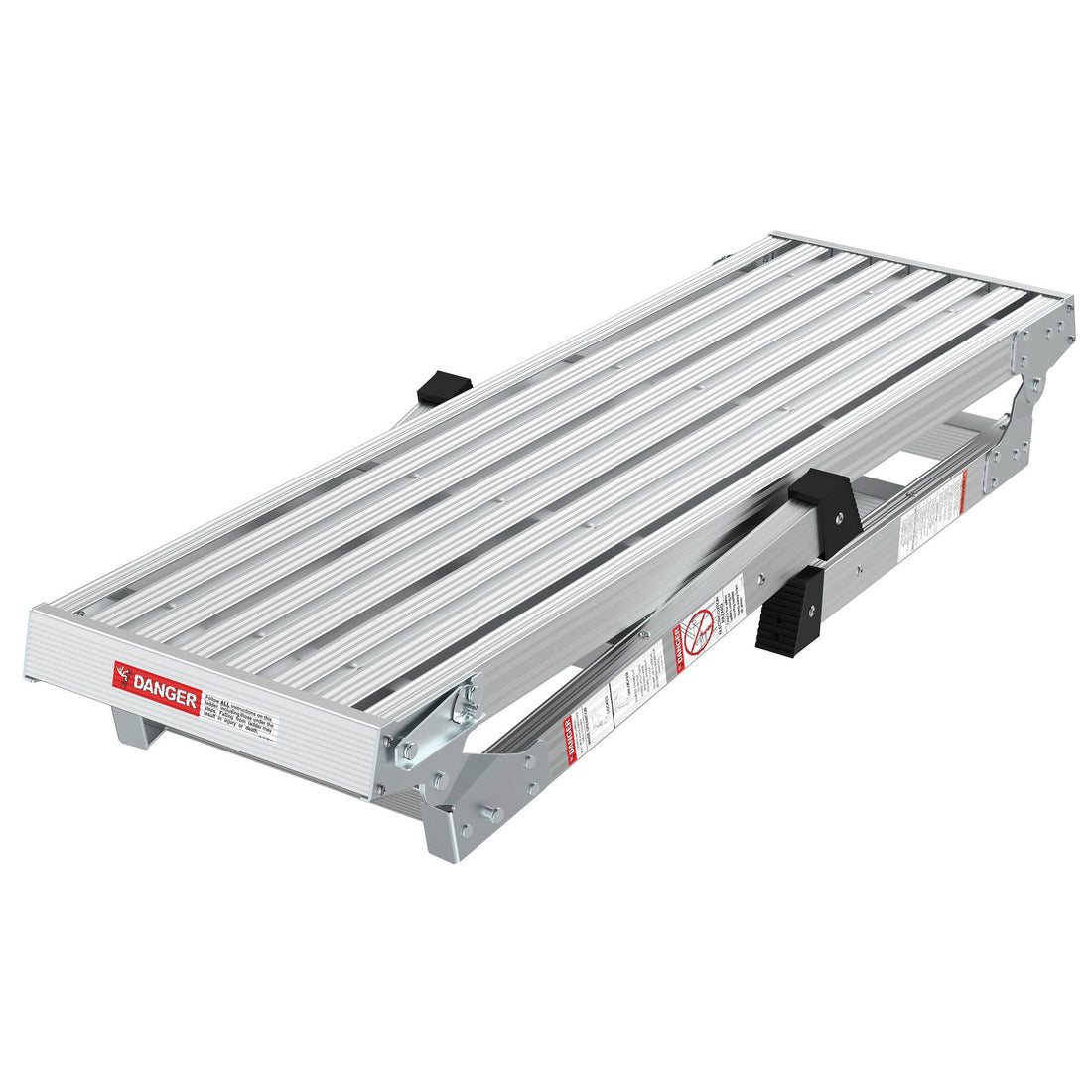 Work Platform Aluminum Portable Bench Folding Ladder Ansi Capacity 225 Lbs 40&quot; - Gray