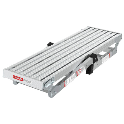 Work Platform Aluminum Portable Bench Folding Ladder Ansi Capacity 225 Lbs 40&quot; - Gray