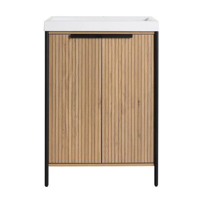 Modern Freestanding Bathroom Vanity With Resin Sink &amp; Soft Close Cabinet Doors