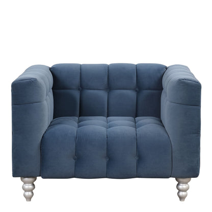 Modern Sofa Dutch Fluff Upholstered Sofa &amp; Wood Legs, Buttoned Tufted Backrest
