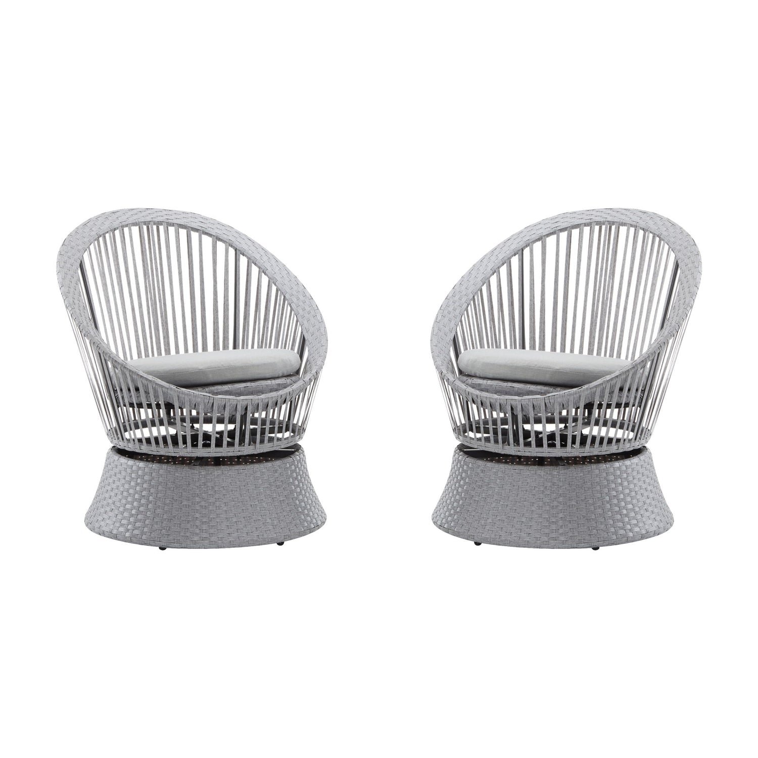Modern Swivel Wicker Lounge Chair With Round Design