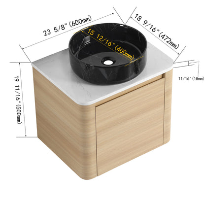Mounted Bathroom Vanity &amp; Art Sink &amp; 2 Soft Close Doors