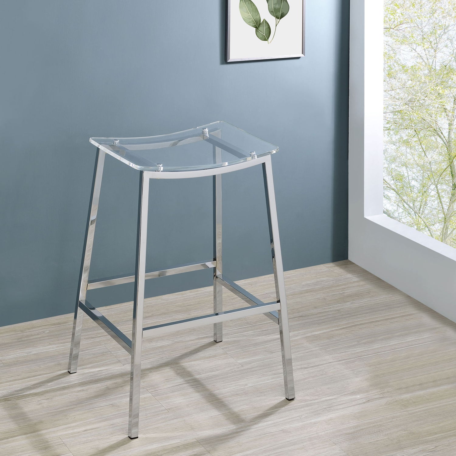 Staten - Backless Bar Stool (Set of 2) - Chrome