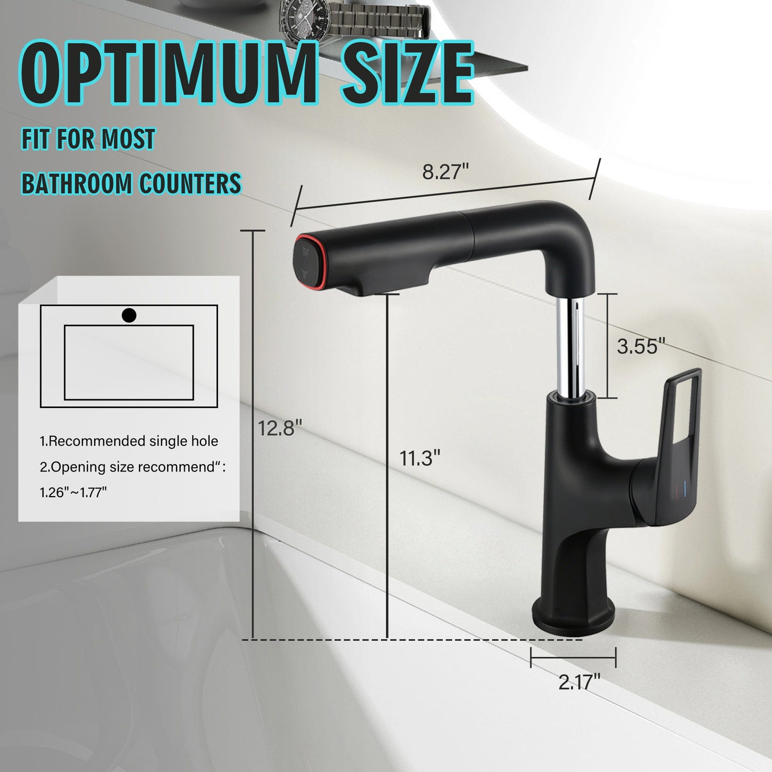 Pull Down Vessel Faucet With Lift Spout &amp; Dual Spray Modes