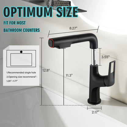 Pull Down Vessel Faucet With Lift Spout &amp; Dual Spray Modes