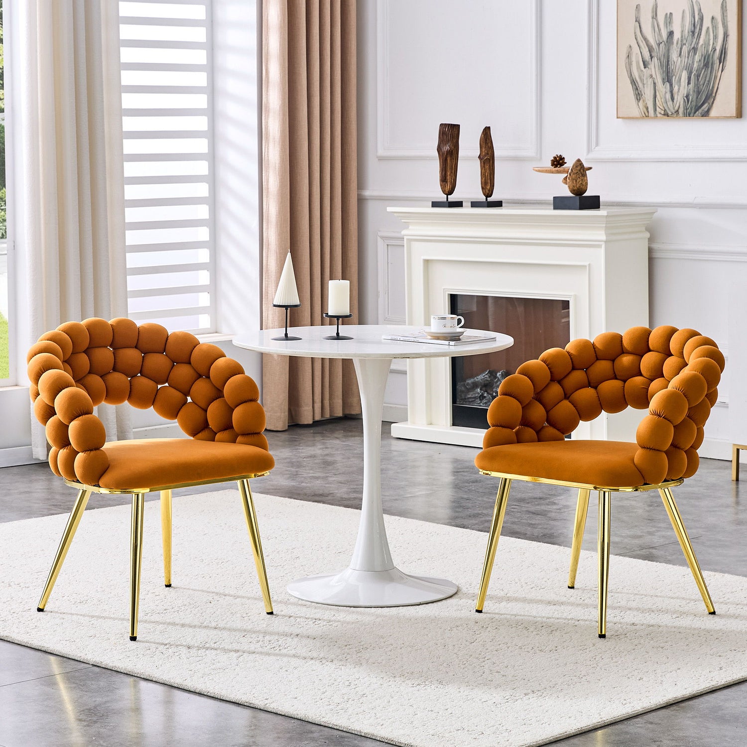 Puffy Bubble, Ball Chain Chairs For Dining Room (Set of 2)