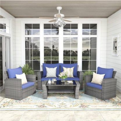Modern Patio Set With Table And Cushions