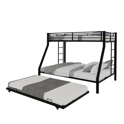 Bunk Bed For Kids, Convertible Frame With Ladders &amp; Guardrail
