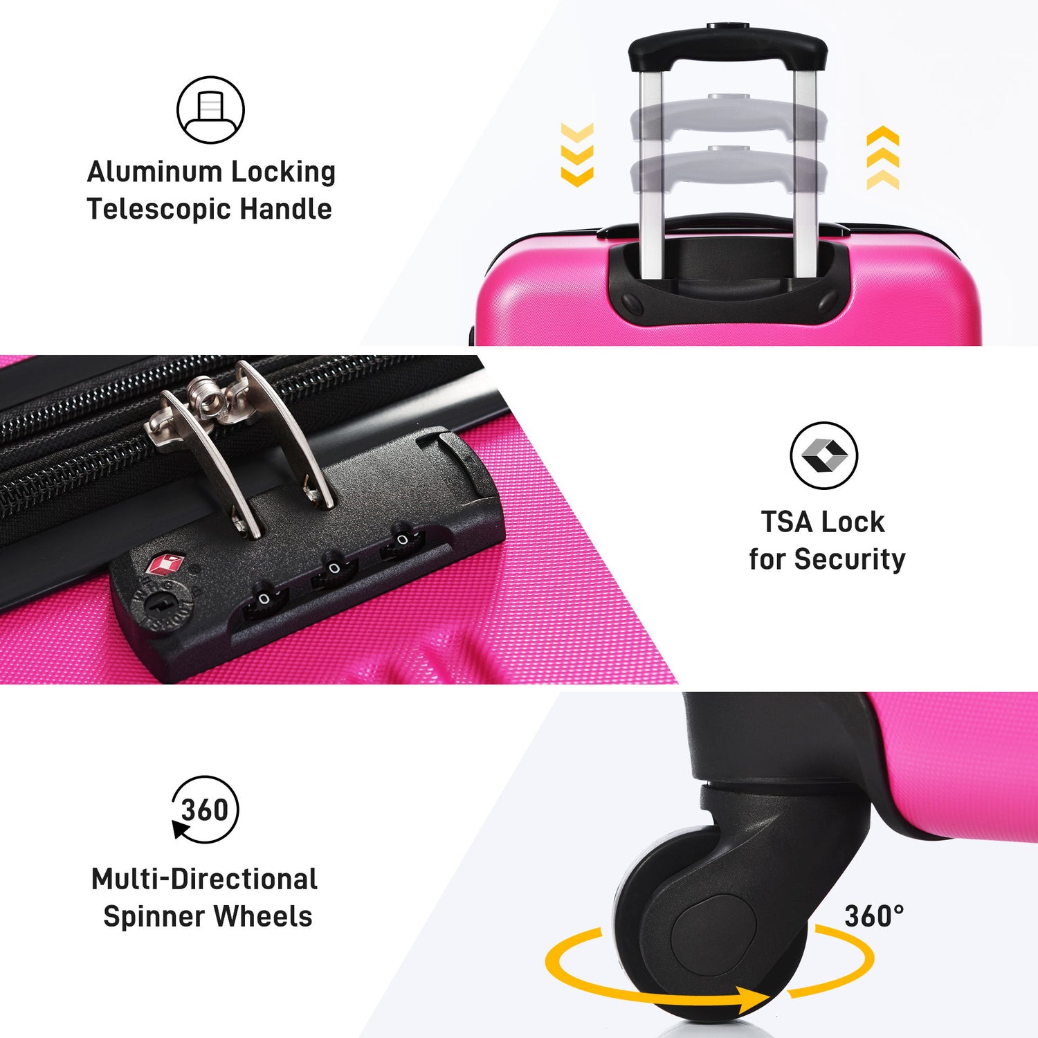Hardshell Luggage Sets 20&quot; / Bag Spinner Suitcase With Tsa Lock Lightweight