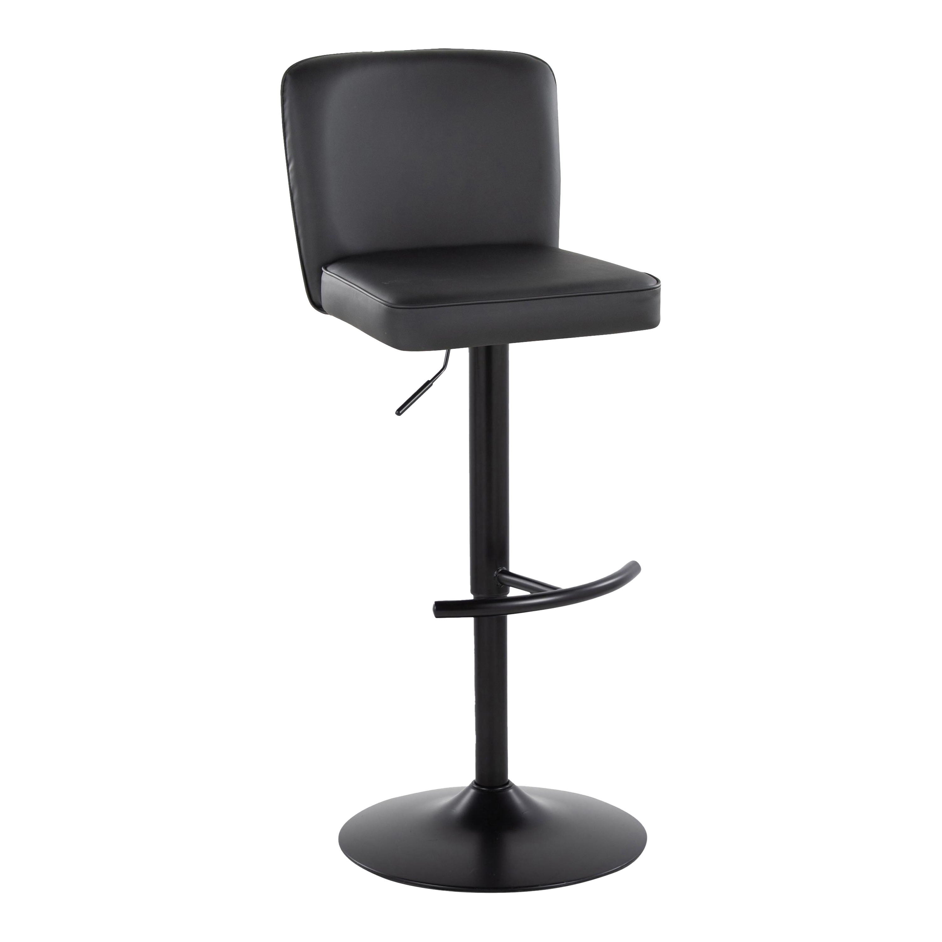 Henry - Contemporary Adjustable Barstool &amp; Swivel With Rounded T Footrest (Set of 2)