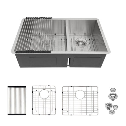 Modern Double Bowl Undermount Sink Design With 10" Deep Basins