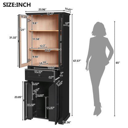 Bathroom Storage Cabinet, Adjustable Shelves &amp; Drawer, Freestanding Linen Tower